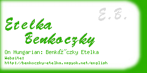 etelka benkoczky business card